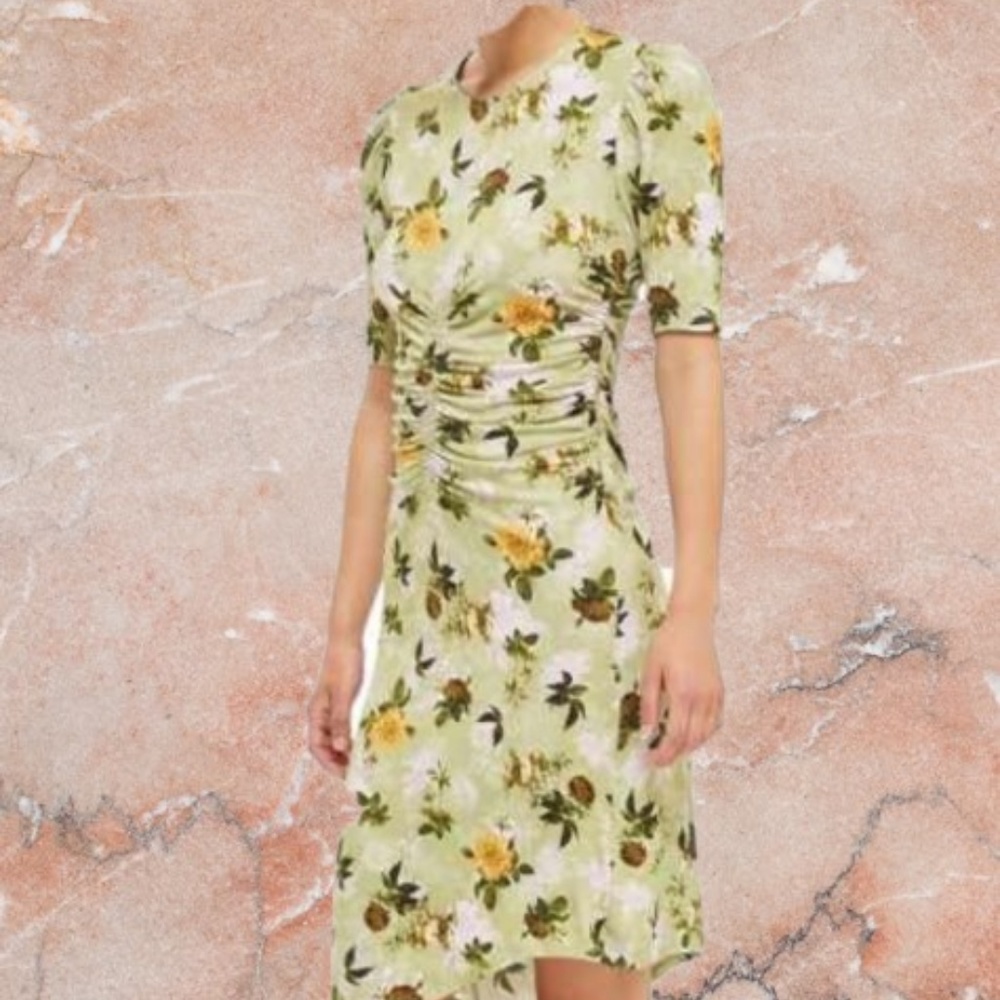 TOPSHOP floral asymmetrical hem dress